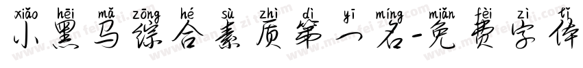 小黑马综合素质第一名字体转换