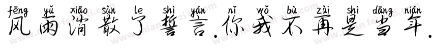风雨消散了誓言.你我不再是当年.字体转换