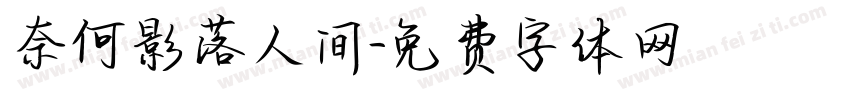 奈何影落人间字体转换