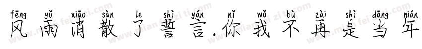 风雨消散了誓言.你我不再是当年.字体转换
