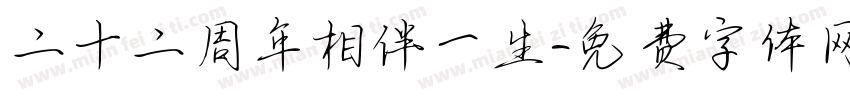 二十二周年相伴一生字体转换