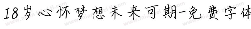 18岁心怀梦想未来可期字体转换