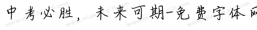 中考必胜，未来可期字体转换