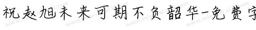 祝赵旭未来可期不负韶华字体转换