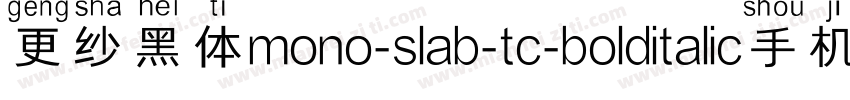 更纱黑体mono-slab-tc-bolditalic手机版字体转换