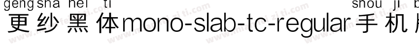 更纱黑体mono-slab-tc-regular手机版字体转换
