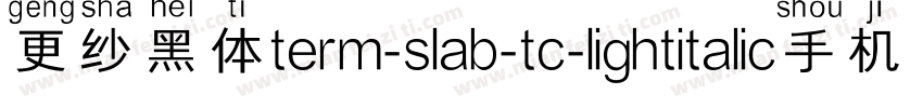 更纱黑体term-slab-tc-lightitalic手机版字体转换