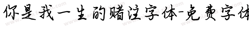 你是我一生的赌注字体字体转换