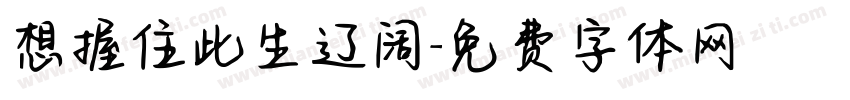 想握住此生辽阔字体转换
