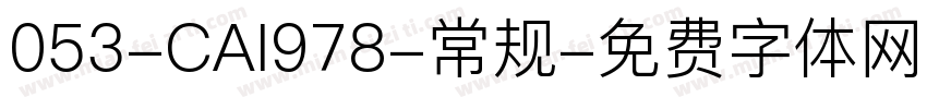 053-CAI978-常规字体转换