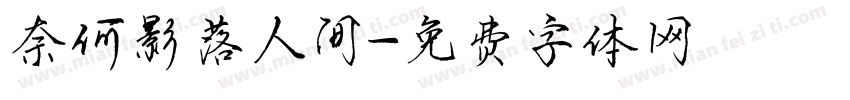 奈何影落人间字体转换