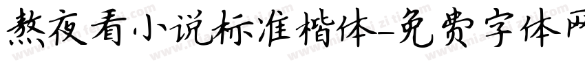 熬夜看小说标准楷体字体转换
