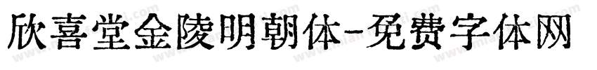 欣喜堂金陵明朝体字体转换