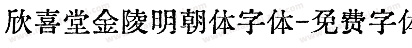 欣喜堂金陵明朝体字体字体转换