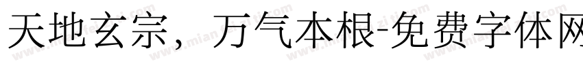 天地玄宗，万气本根字体转换