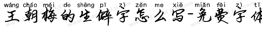 王朝梅的生僻字怎么写字体转换