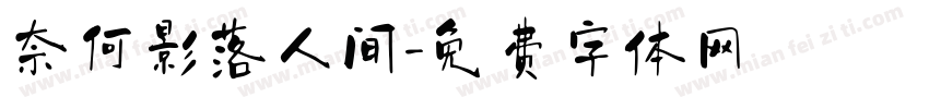 奈何影落人间字体转换