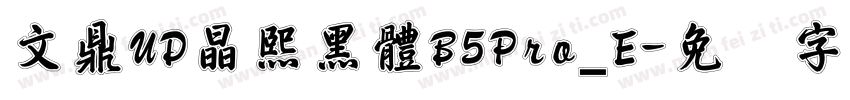 文鼎UD晶熙黑體B5Pro_E字体转换