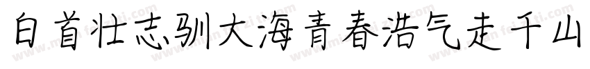 白首壮志驯大海青春浩气走千山字体转换