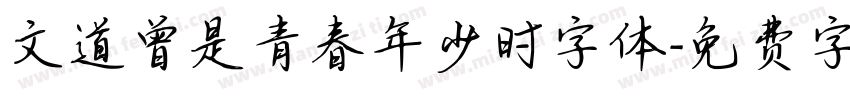文道曾是青春年少时字体字体转换