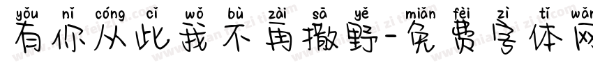 有你从此我不再撒野字体转换
