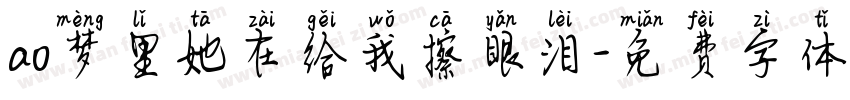 ao梦里她在给我擦眼泪字体转换