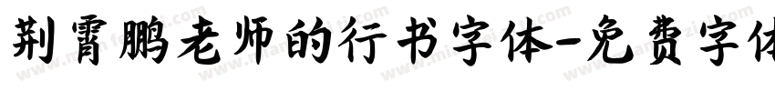 荆霄鹏老师的行书字体字体转换