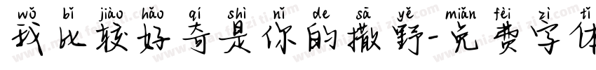 我比较好奇是你的撒野字体转换