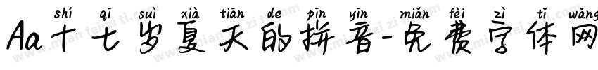Aa十七岁夏天的拼音字体转换