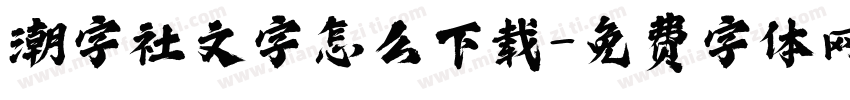 潮字社文字怎么下载字体转换