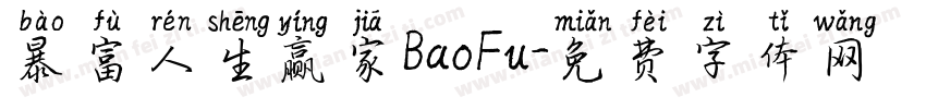暴富人生赢家BaoFu字体转换