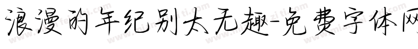 浪漫的年纪别太无趣字体转换