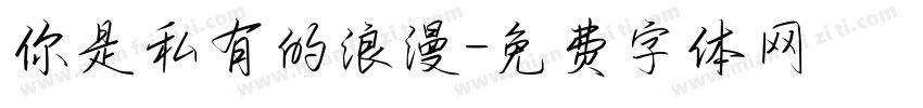 你是私有的浪漫字体转换