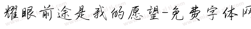 耀眼前途是我的愿望字体转换