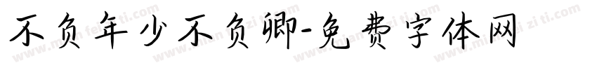 不负年少不负卿字体转换