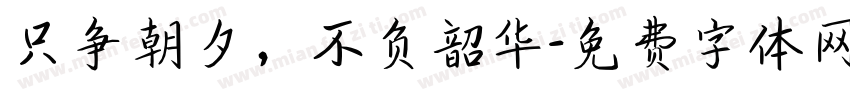 只争朝夕，不负韶华字体转换