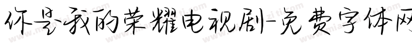 你是我的荣耀电视剧字体转换