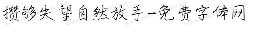 攒够失望自然放手字体转换