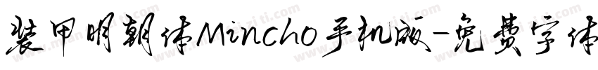 装甲明朝体Mincho手机版字体转换