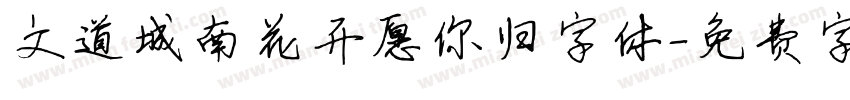 文道城南花开愿你归字体字体转换