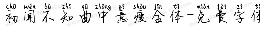 初闻不知曲中意瘦金体字体转换