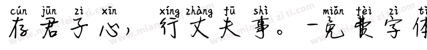 存君子心，行丈夫事。字体转换