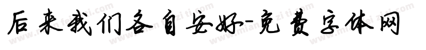 后来我们各自安好字体转换