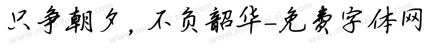 只争朝夕，不负韶华字体转换
