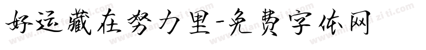 好运藏在努力里字体转换
