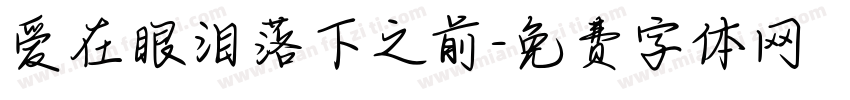 爱在眼泪落下之前字体转换