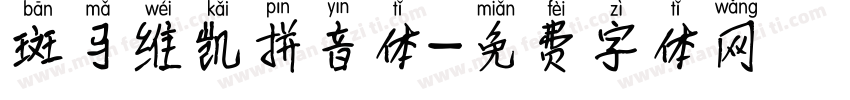 斑马维凯拼音体字体转换