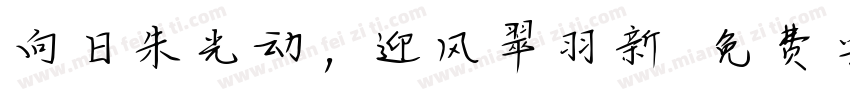 向日朱光动，迎风翠羽新字体转换