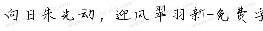 向日朱光动，迎风翠羽新字体转换