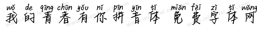 我的青春有你拼音体字体转换